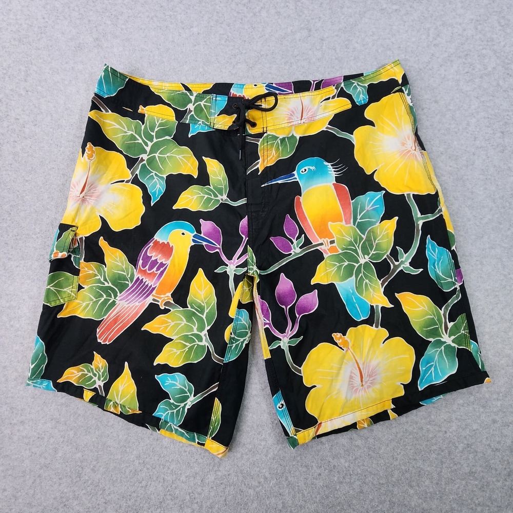 Polo Ralph Lauren Board Shorts Mens 42 Jungle Birds Floral Vintage Swim Trunks